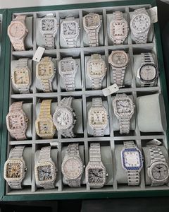 luxe horloges herenhorloge designer horloges hoge kwaliteit beweging horloges mannen moissanite horloge iced out horloge diamanten horloge montre automatisch mechanisch horloge 082