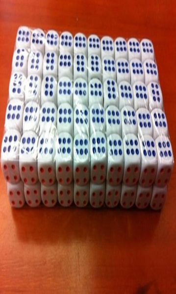 D6 14mm blanc 6 faces dés rouge bleu point dés normaux bosons dés de haute qualité boisson jeu Casino Craps fête jouer dés N468411771