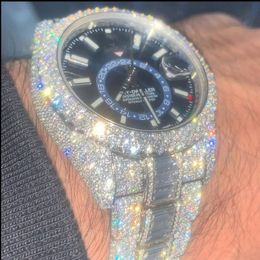 luxe horloges herenhorloge designer horloges hoge kwaliteit beweging horloges mannen moissanite horloge iced out horloge diamanten horloge montre automatisch mechanisch horloge 057