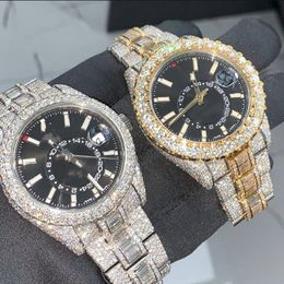 luxe horloges herenhorloge designer horloges hoge kwaliteit beweging horloges mannen moissanite horloge iced out horloge diamanten horloge montre automatisch mechanisch horloge 055