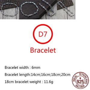 D7 S925 Sterling Silver Bracelet Hip Hop Street Fashion Couple Sieraden Gepersonaliseerde punkstijl Retro Cross Flower Style Cadeau voor geliefden