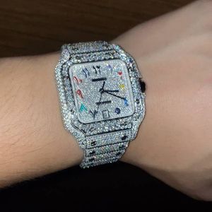 relojes de lujo reloj para hombre relojes de diseñador relojes de movimiento de alta calidad reloj de moissanita para hombre reloj helado reloj de diamantes reloj mecánico automático 049