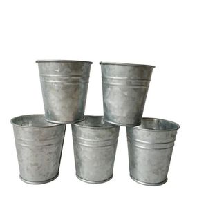 Jardinières galvanisées d7xh7 cm, petits pots de pépinière argentés, Mini Pots de plantes succulentes, boîtes en fer blanc, Pots de fleurs SF0481661799