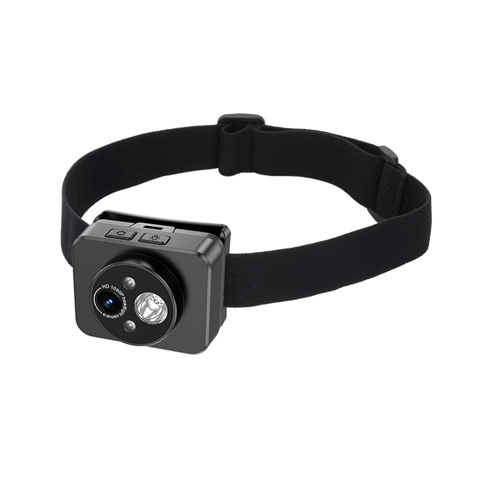 D8 Head Mounted Lighting Camera 1080p Full HD Cycling Video Recorder Policy Body Cameras rörelse Aktivera Mini DV Camcorder Loop Recording