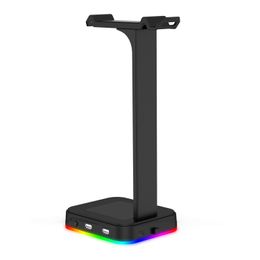 D9 kleurrijke RGB-headset stent kleurveranderende headset gaming-planken helder licht game-hoofdtelefoon displaystandaard dubbele USBHUB