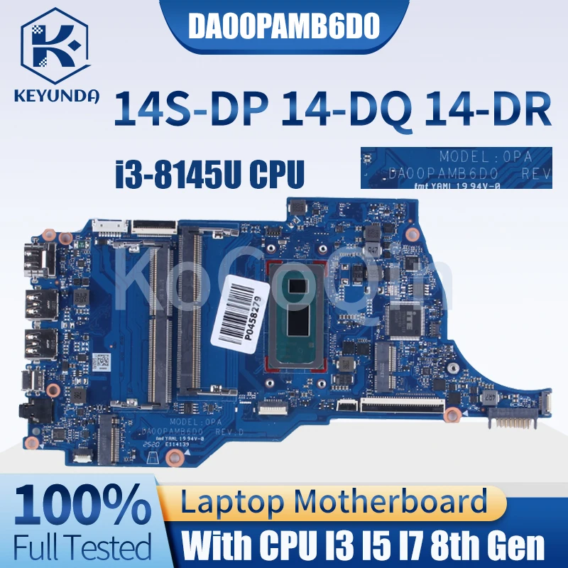 DA00PAMB6D0 för HP 14S-DQ 14-DQ 14-DR Notebook Mainboard L61952-601 937236-855 L61953-601 L61955-601 TPN-Q221 LAPTOP MODERBOAR