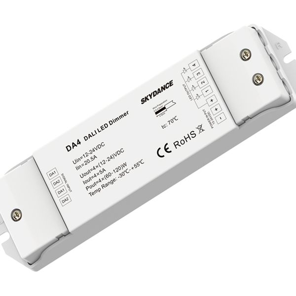 DA4 12-24VDC 4 canaux 4CH tension constante DALI LED gradateur 4 adresses PMW gradation 240w-480w sortie pour bande lumineuse led