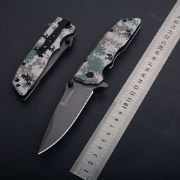 Couteau de poche pliant assisté par ressort vert de l'armée en acier inoxydable DA80, couteau de Camping 57 HRC, chasse, équipement de survie tactique EDC