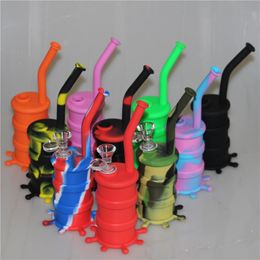 Dab Oil Rig Silicone Bong Water Pipes pipas de agua Honeycomb Perc Bongs Heady Rigs Mini Pipe pequeño burbujeador tazón Clavo de cerámica Hookah cubilete