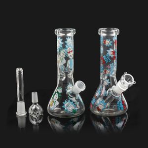 Accessoires pour fumeurs Dab Rig Verre Bong 8 pouces Narguilés Heady Recycler Percolateur Petit Bécher Coloré Bongs 14mm joint fit Quartz Banger