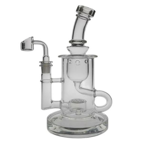 Dab Rig Verre Recyclage Bong Narguilés Machine Fumer Fleur Tuyau Vie Graine Taille du Joint 14.4mm Base d'épaisseur