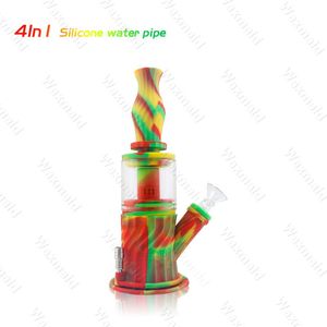 Dab Rig Silicone Pipe À Eau Unique Rose Heady Verre Dab Rig Coloré Percolateur Bong Couleurs Assorties En Gros Discount ZZ