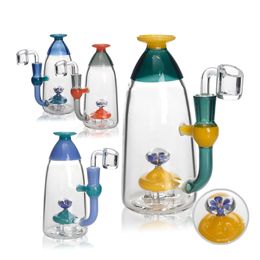 DAB RIGS AVEC DÉCORME DE FLOOR DE FLORES DÉCINATION DES PIES AVEC SPÉCIAL PERC Huile DAB RIGNES MIX MIXT COULEUR EAUGE BONGS 7,5 ''