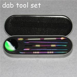 DAB Tools Kit Wax Dabber Tool Set Bar Aluminium Box Verpakking voor Dry Herb Vaporizer Pen Atomizer Titanium Nail Dabbers