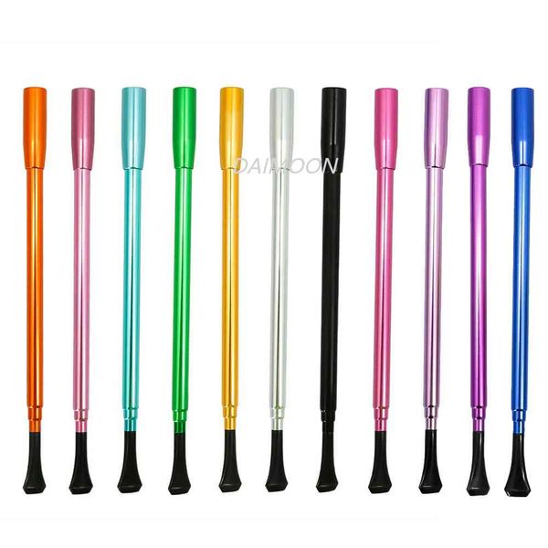 Dab Tool Multicolor Metal Snuff Straw Sniffer Snorter Nasal Tube Tipo recto Snuffer Bullet para venta al por mayor Accesorios para pipa de fumar