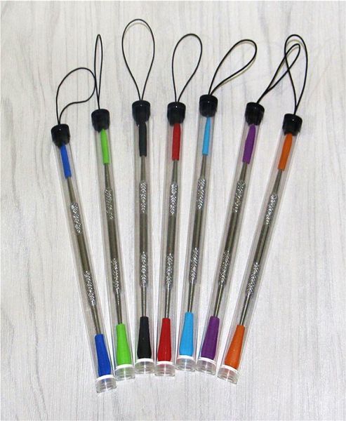 Dab Wax Pick Tool Dabbers en acier métallique Concentré de tabac Outils de dabber avec embouts en silicone et tubes d'emballage individuels7417136