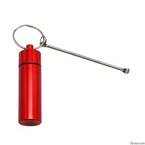 Boîte de récipient de tabac de cire de Dab boîte de récipient de pilule en métal de 8ml support de stockage de pots avec l'outil de Dabber de porte-clés pour l'herbe sèche