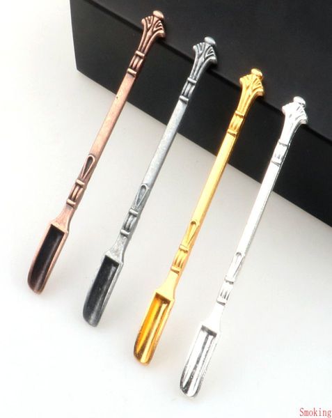 Dabber Dab Wax Tool Vaporizador de hierba seca Oro Plata 80 mm Herramienta Dab Rigs Cuchara de metal usada para Sniffer Snorter HOOVER Snuff Fumar Ac9886529