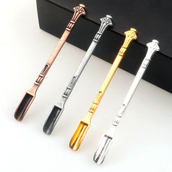 Herramientas de color dabber de lat￳n de plata dorada Fumar herramienta retro de cera herramienta de u￱as de metal inoxidable u￱as accesorios para fumar 80 mm