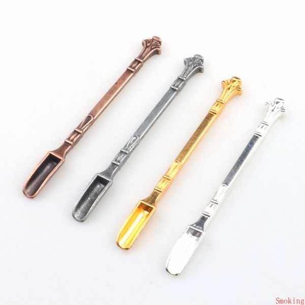 Herramienta de cera Dabber, hierba seca, oro, plata, 4 colores, 80mm, plataformas de herramientas, cuchara de Metal utilizada para Sniffer Snorter HOOVER Snuff Smoking