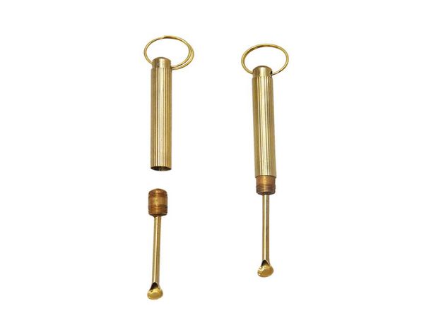 Herramienta de cera Dabber Vaporizador de hierba seca 73 mm Herramientas Plataformas Metal Ceroso Oro Hierba seca Cuchara de hierbas para Sniffer Snorter Snuff7454535