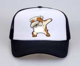 deppen Bulldog print vrouwen baseball cap zomer cool Dad hoed Mesh Trucker hoed verstelbare mannen Cartoon Bulldog Grappige hoeden66982798190481