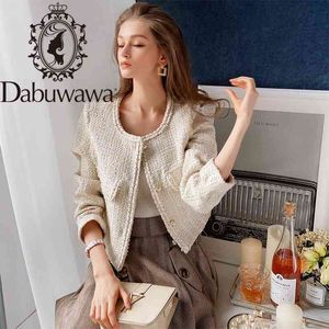 Dabuwawa femmes élégantes Tweed veste manteau à manches longues Streetwear vêtements d'extérieur pour femmes manteau simple boutonnage dames manteau DT1DSO005 210520