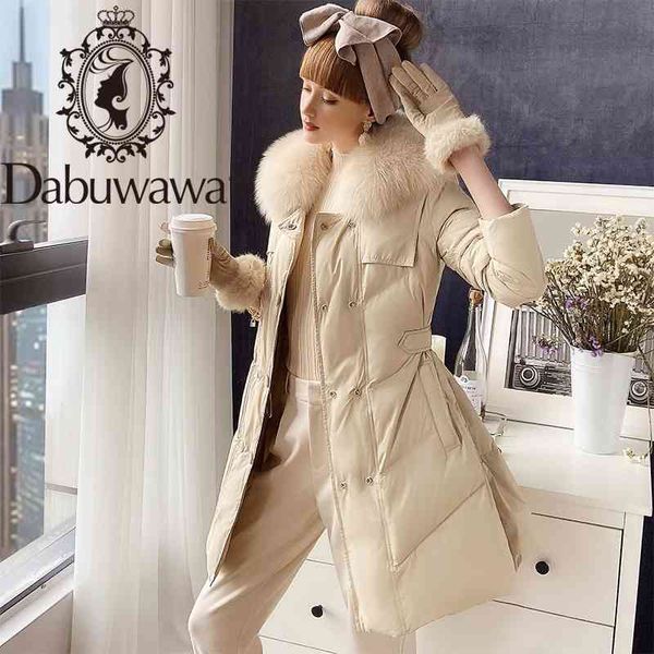 Dabuwawa Chaud Élégant Col De Fourrure Femmes Down Manteau Veste Casual Poche Parka Mode Longue Femme Veste D'hiver DT1DDW024 210520