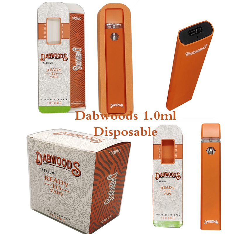 Dabwoods Wegwerp Vape Pennen E Sigaretten Oplaadbaar Lege 1,0 ml USA Stock Verstelbare Starter Kit 510 Draadpods Keramische spoelverdamper 280 mAh Batterij