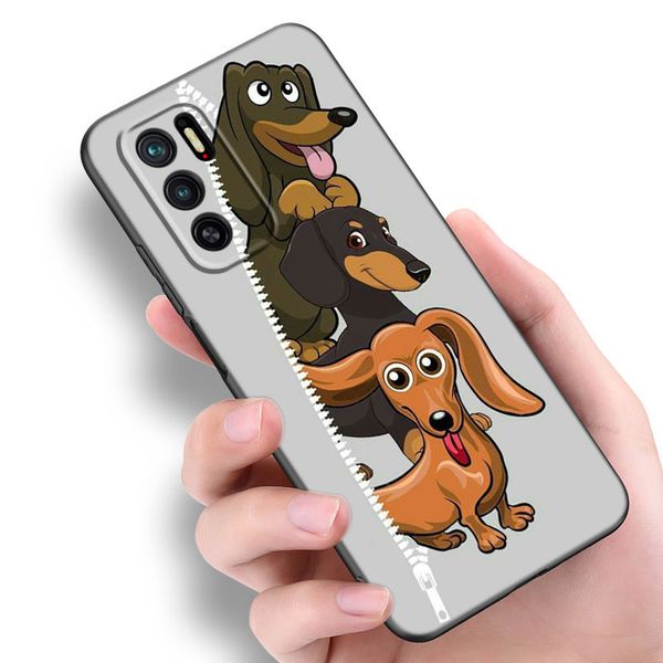 Dckhund Dog Love Phone Case pour Xiaomi Redmi Note 11e 11t 5 6 7 8 9 10 11 Pro 11S 4G 10T 5G 9S 10S 8T COUVERTURE NOIR TPU SOFT TPU
