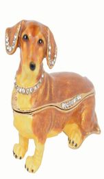 Dckshund Dog Trinket Jewelry Box Animaux de chien Figurines Statues Mignon Cadeaux pour animaux de compagnie40168906604059