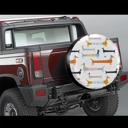 Dckhund Weiner Dog Spare Tire Cover imperméable Protecteurs de roues imperméables Universal pour la remorque, SUV, RV et beaucoup