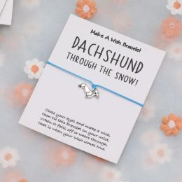 Dachshund Wish Bracelet Lucky Dachshund Dog Charm Pet armband Dachshund sieraden voor vrouwen Men Vriendschap Bracelet