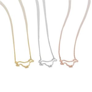 teckels Mode pendentif colliers Chien cadre pendentif colliers Belle série animale plaqué or colliers pour women258H