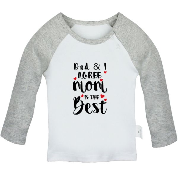 Papa et je suis d'accord maman est le meilleur bébé amusant t-shirts mignons garçons filles tops