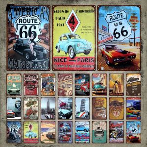Padre's Garage Metal Sign Vintage Custom Hots Placa de letrero de estaño Ruta 66 Cartel de lavado de autos Artículo de arte de pared para decoración de garaje