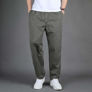 Pantalons longs pour papa, pantalons longs surdimensionnés pour hommes, pantalons décontractés, pantalons de travail lavés pour hommes, pantalons décontractés d’âge moyen, coton pur surdimensionné