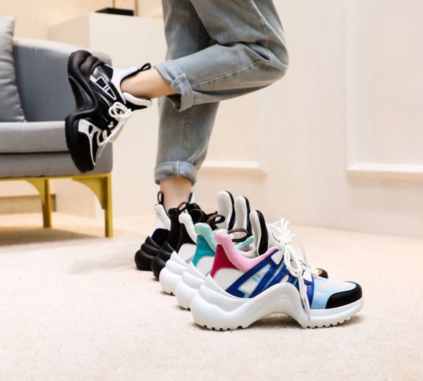 Chaussures de papa Instagram Super chaudes, nouvelle couleur, semelle épaisse arquée, maille, sport décontracté, tendance, haute qualité, 2024