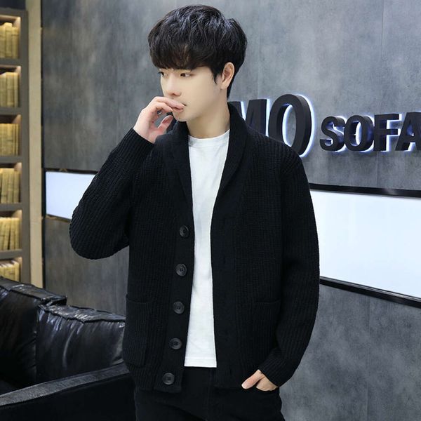 Suéter de papá falso, dos jerséis nuevos, chaqueta fina de punto informal para hombre, versión coreana, cárdigan superior personalizado, tendencia