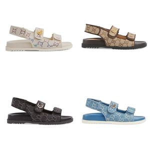 Dad Sandals Designer Sandales Femmes Sandales Real Coule Cuir 100% Femmes Femmes Luxury Sandale Place circulaire et sac à poussière Jelly Plateforme matelassée Summer Grand-père 35-42