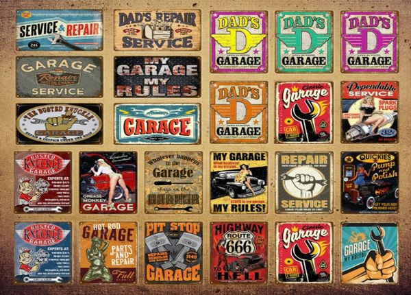 Dad039s Garage Pin Up Girl Route 66 Targhe in metallo Poster in metallo Decorazione murale artistica Pub Bar Cafe Decorazioni per la casa Vintage Iron Craft YI088053802