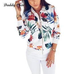 Papa Chen Chaqueta Mujer Herfst Jassen Dames Mode Jas Vrouwen Rits Floral Print Jacks O-hals Lange mouw Casual Jaqueta