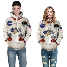 Papá Hijo Suéteres Padre e hijos Bebé Niños Sudaderas con capucha Mirada familiar Astronauta Universo Ropa espacial Familia Sudaderas a juego LJ201111