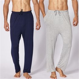 Daeyard modale slaapbodem voor mannen lente zomer lang johns casual broek plus size pyjama's elastische broek zachte slaapkleding 201109