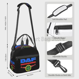 DAF Logo Imprimer un sac à lunch isolé pour garçons Bento thermique portable réutilisable avec bandoulière réglable pour les voyages de travail