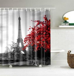 Dafield badkamer accessoires douchegordijn vintage Paris Tower Butterfly Design retro badkamer accessoires Home Decoration8941859