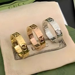 Dafu S925 STERLING Silver Simple Letter Ring à la mode polyvalent argent or rose rose Gold High Beauty Nouveau bijoux