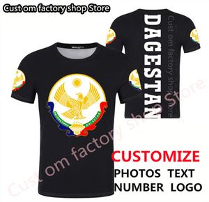 Dagestan Republiek korte mouw aangepaste t -shirt Russische print tekst diy woord Rusland onafhankelijke federatie vlagkleding 220616