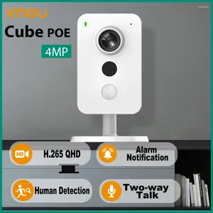Dahua Imou 4MP Mini Cube POE caméra IP conversation vidéo bidirectionnelle bébé PIR détection humaine et sonore Surveillance de carte SD intégrée