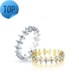 Daidan CZ Ring 925 Sterling Silver Stacker Pave Dainty Eternity Marquise Diamond Ring